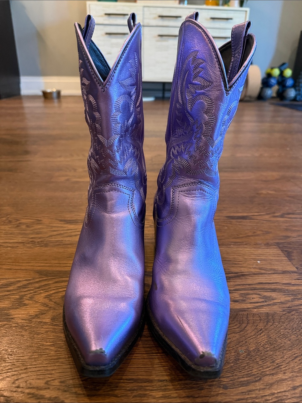 Jeffrey Campbell Iridescent Purple Western Heeled Boots